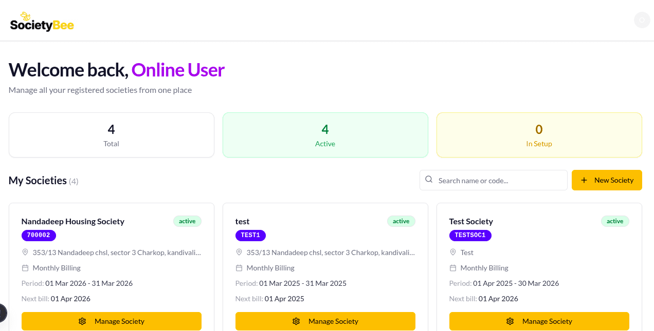 SocietyBee — CA Dashboard